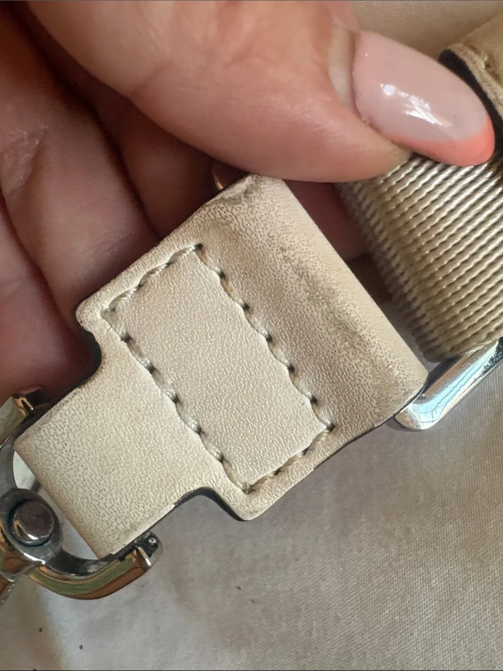 Michael Kors Taupe & White MK Logo Camera Crossbody